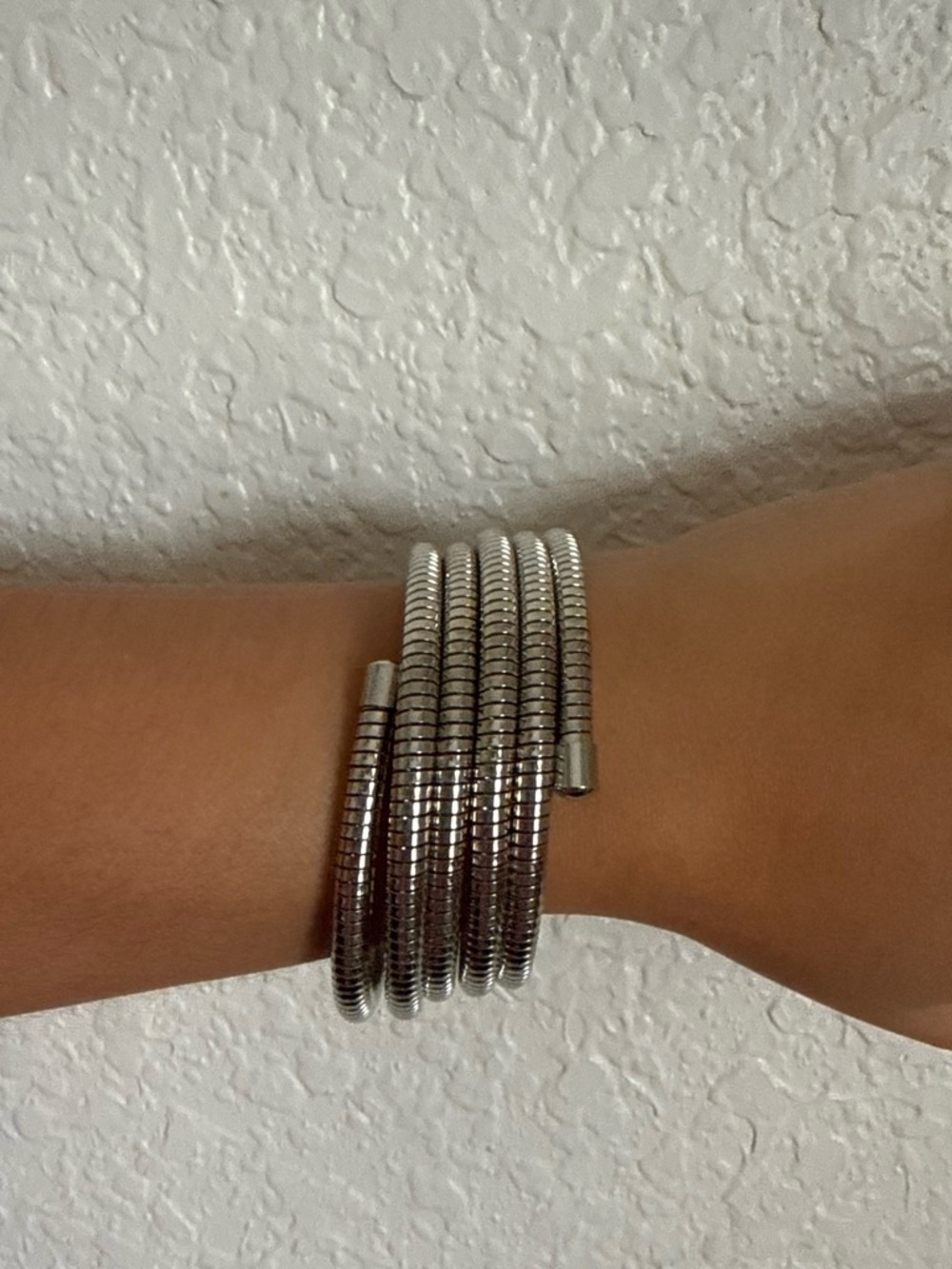 Coil Wrap Bracelet in Silver for Women